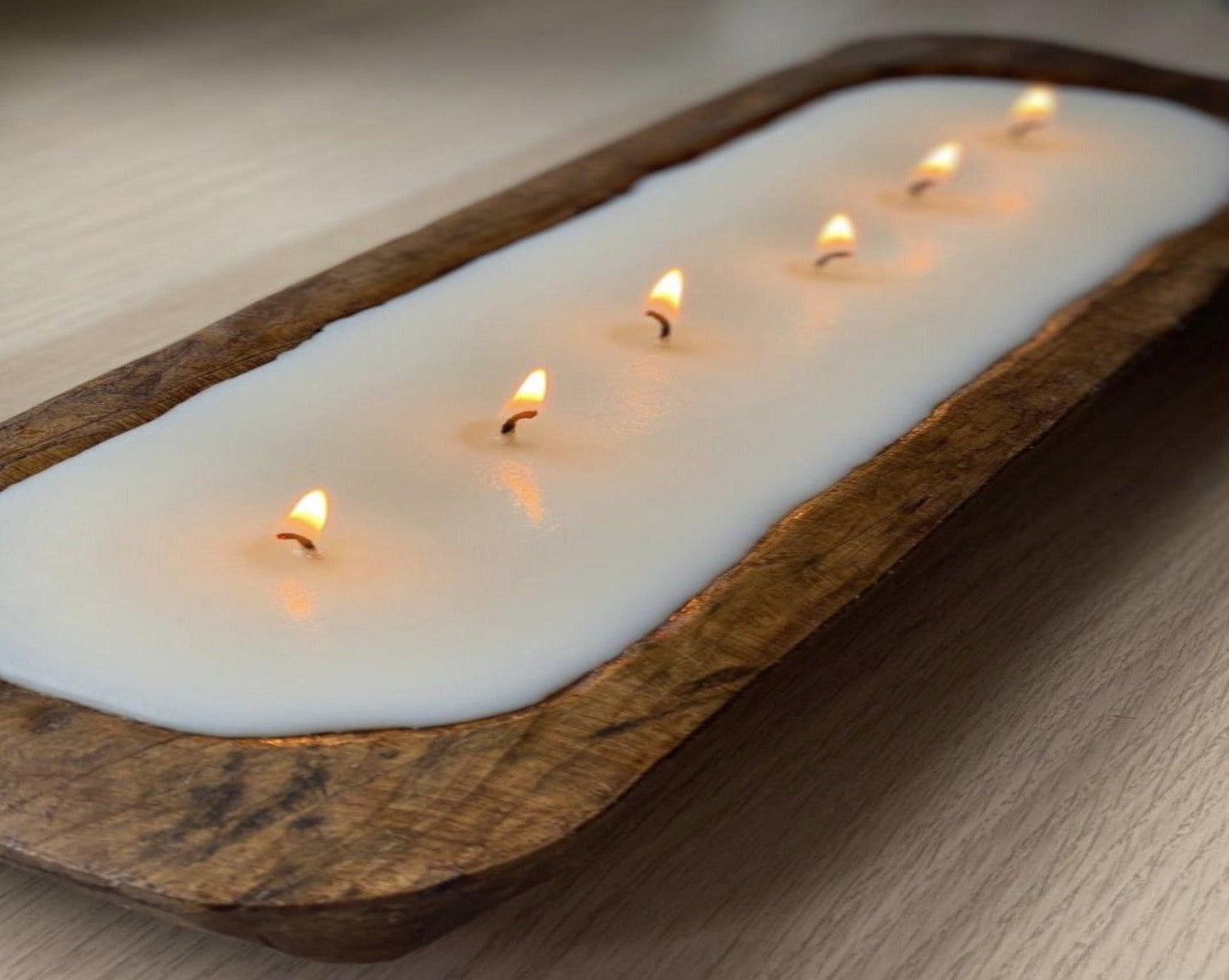 WOODEN DOUGH BOWL CANDLE 6 WICK – Cavill & Wicks