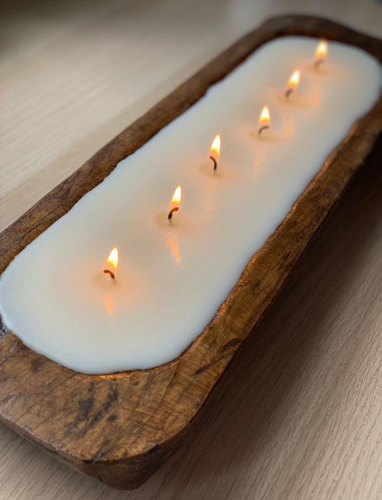 Cavill & Wicks 6 Wick Wooden Dough Bowl Candle